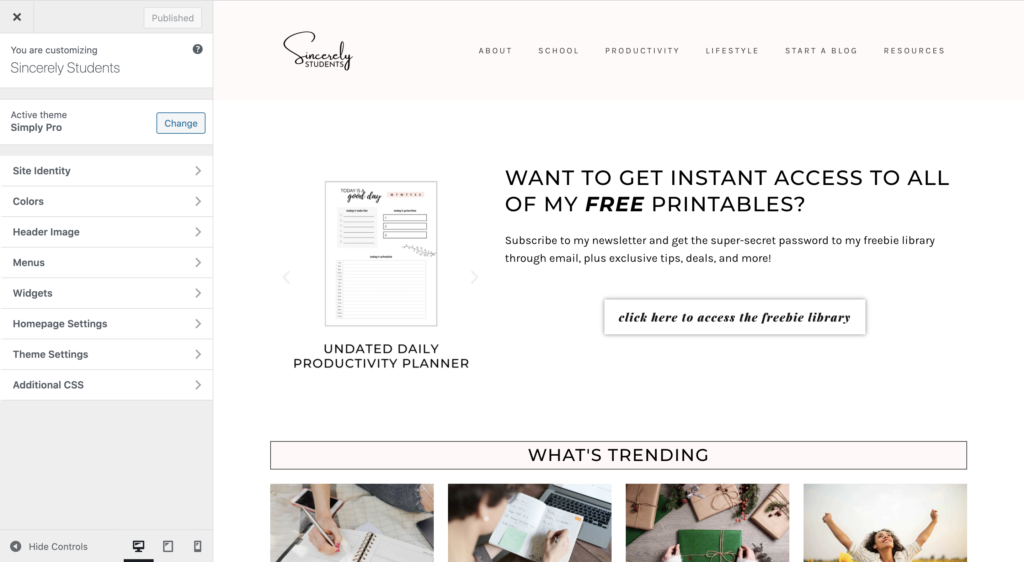 customize your blog's theme!