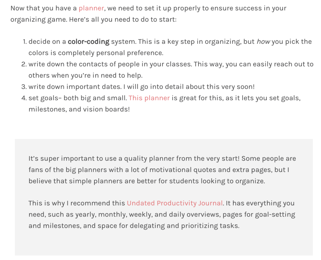 use affiliate links in your posts to make money
