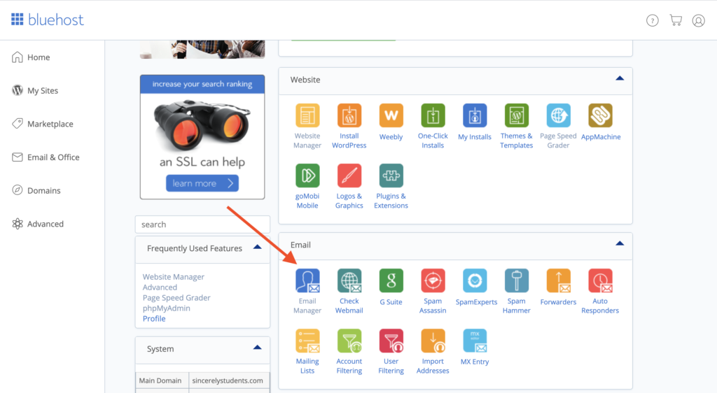 set up your professional email by using Bluehost!