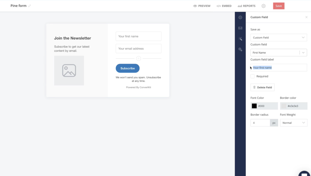 Create a Convertkit Form