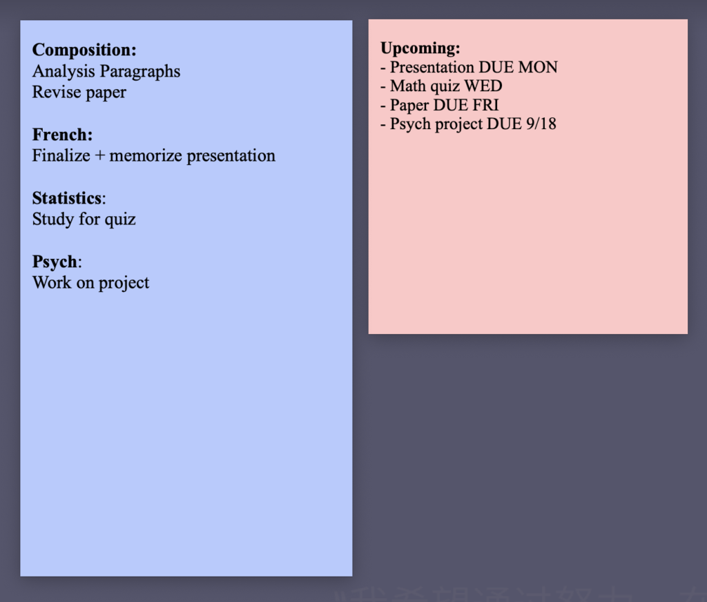 Use sticky notes to stay organized