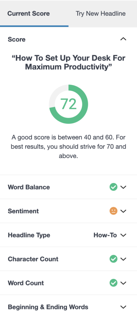 Use the Headline Analyzer to maximize clicks on your posts' headlines