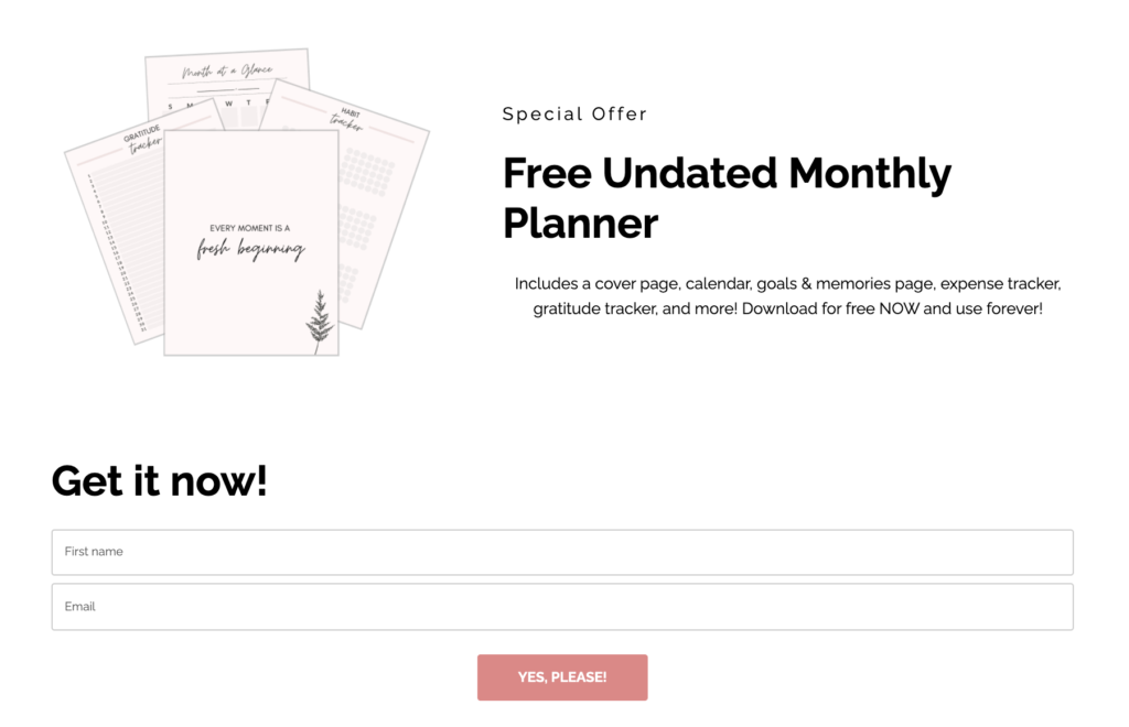 create an email opt-in to increase sales