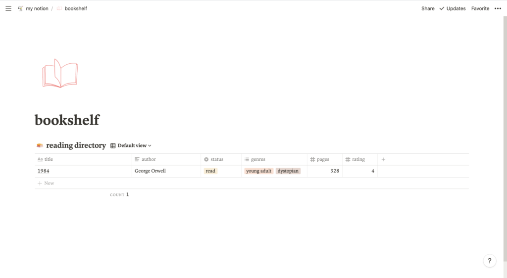 Use Notion to organize your books!