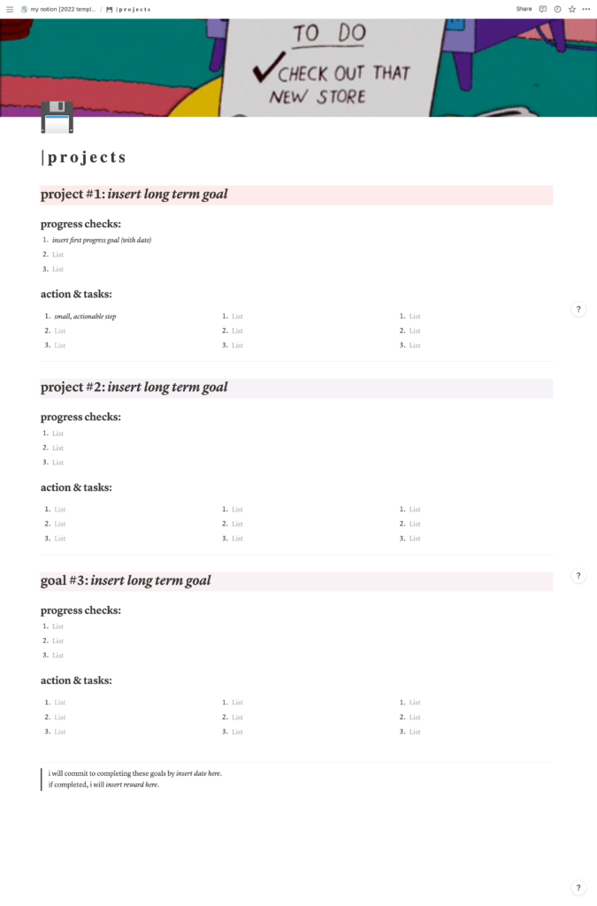 Project planning Notion setup for students
