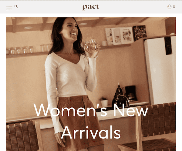 Best Sustainable Clothing Brands - pact website