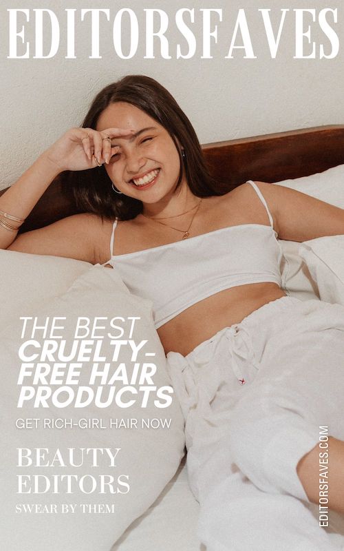 woman with healthy hair testing the 10 best cruelty-free hair products from Amazon