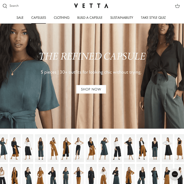 the best vegan clothing brands for a sustainable capsule wardrobe - VETTA capsule website