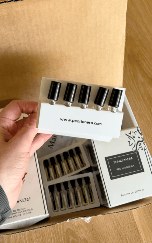holding the maison d'orient scent discovery kit 