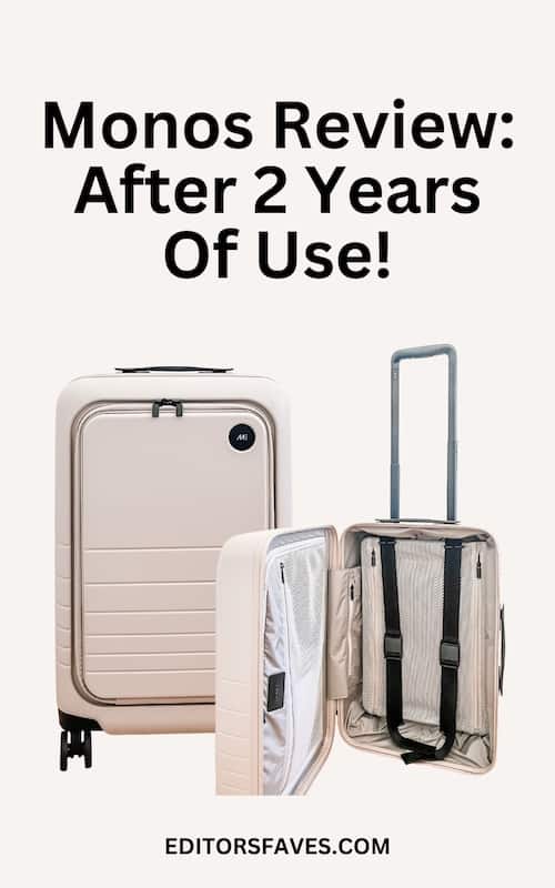 Monos Review - real photo showing durability of luggage after 2 Years Of Use