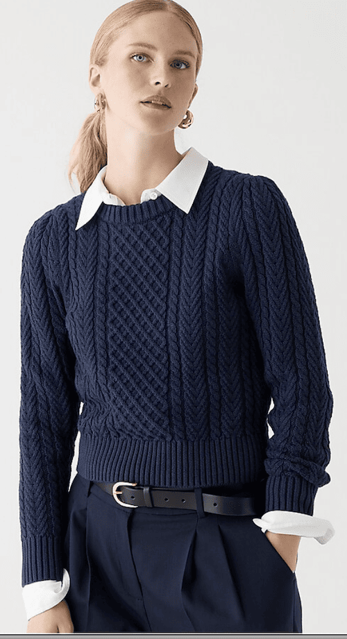 how to style a cable knit sweater for a perfect dark academic look
