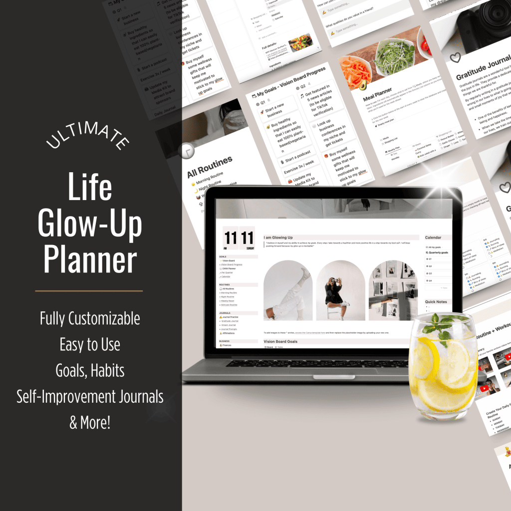Amazing ultimate glow up planner