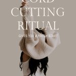 Young woman putting on a sweter as she learns about What is a Cord Cutting Ritual and How Do You Use it to Start Fresh?