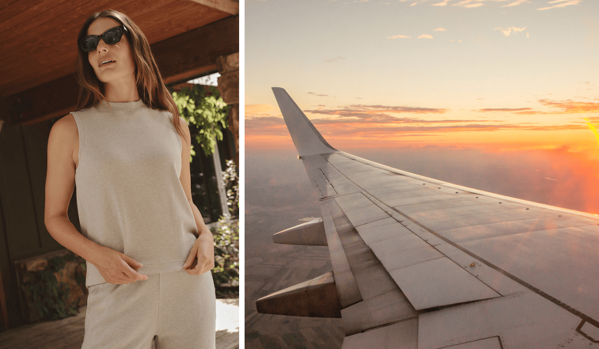 What to wear on an overnight flight - casual travel outfits
