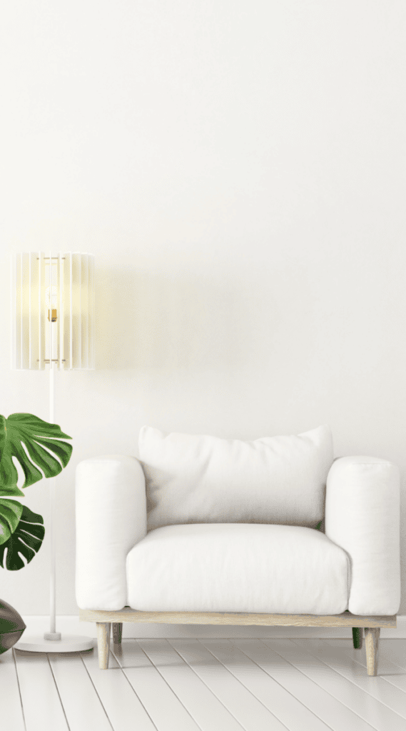 white armchair College Apartment Decor Ideas