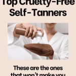 Holding a tanning mitt as I test The Best Cruelty-Free Self-Tanners