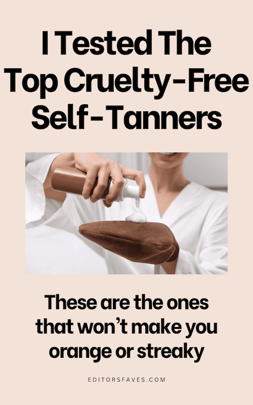 Holding a tanning mitt as I test The Best Cruelty-Free Self-Tanners