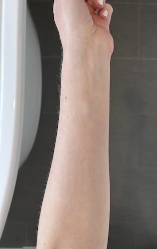 my arm without self tanner on - arm