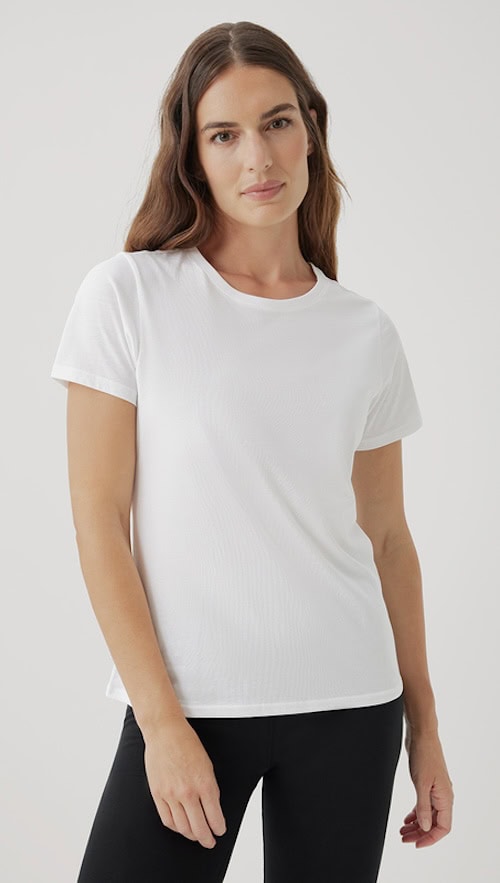 best basics for capsule wardrobe pact softspun tshirt