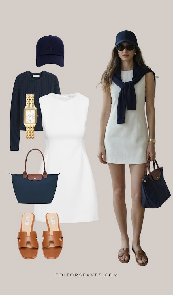 classy preppy spring outfit ideas white dress - 7