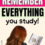 woman reads a book under the words how to remember everything you study