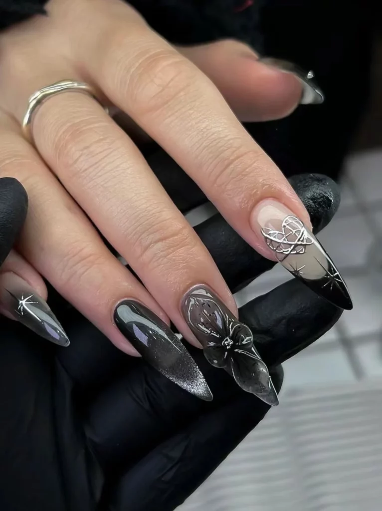 10 2 Edgy Black Nails Inspo
