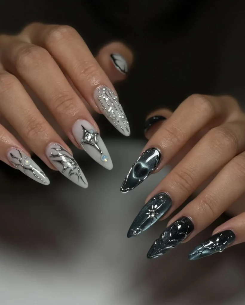15 Edgy Black Nails Inspo