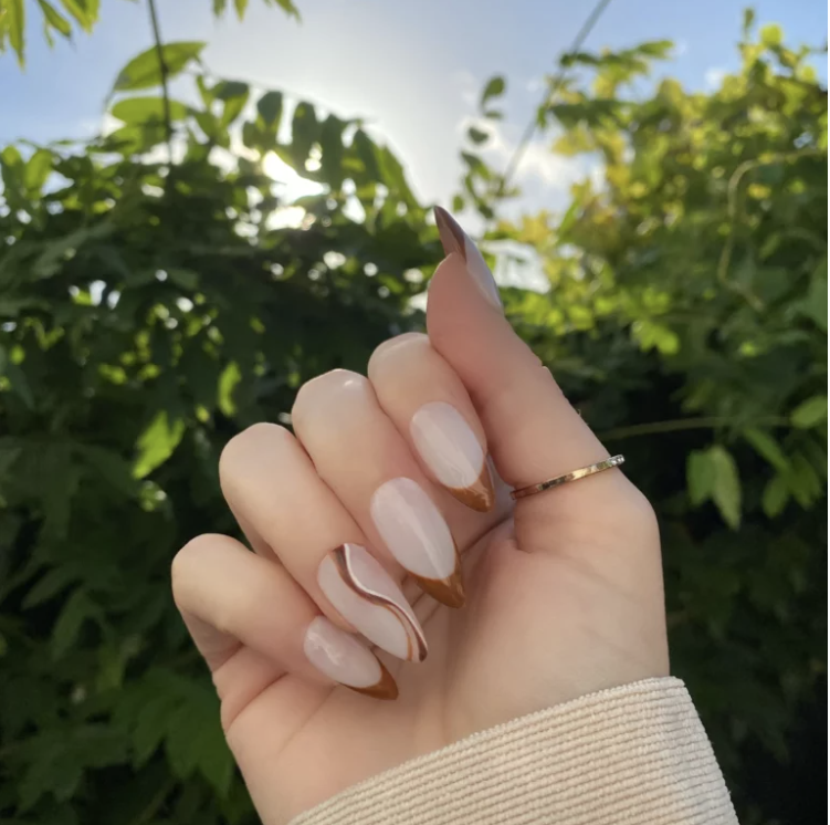example of Dreamy Fall French Tip Nails