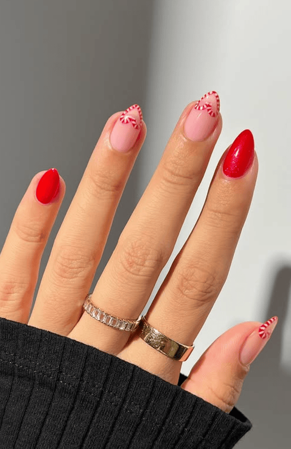 amazing candy cane nails december nail design ideas