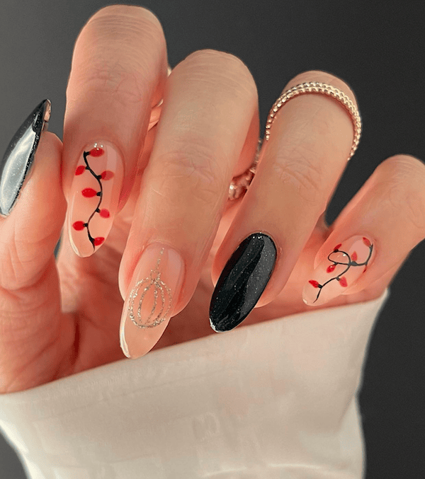 unique nails christmas lights december nails design