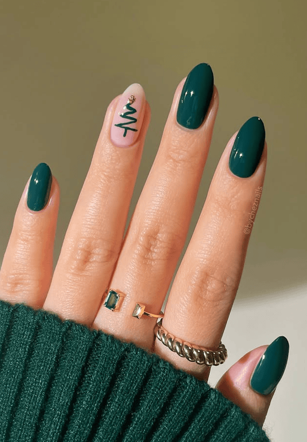 christmas tree nails for December