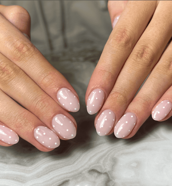 perfect salon manicure polka dots design