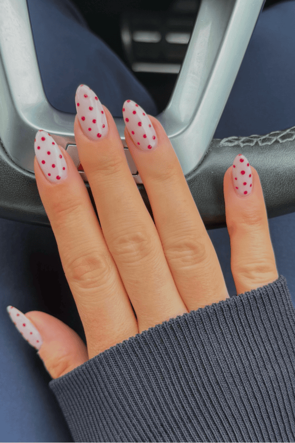 long polka dot nails