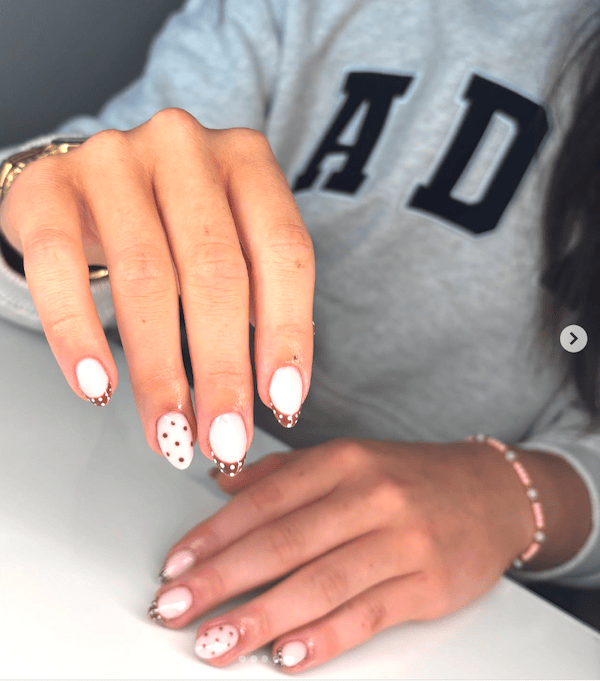 trying out polka dot nails