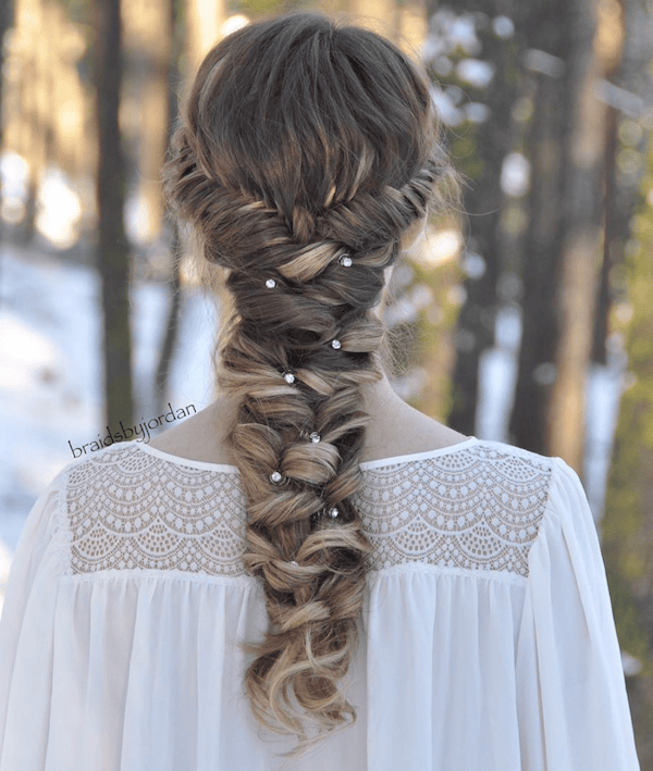 winter hair accessories in braids