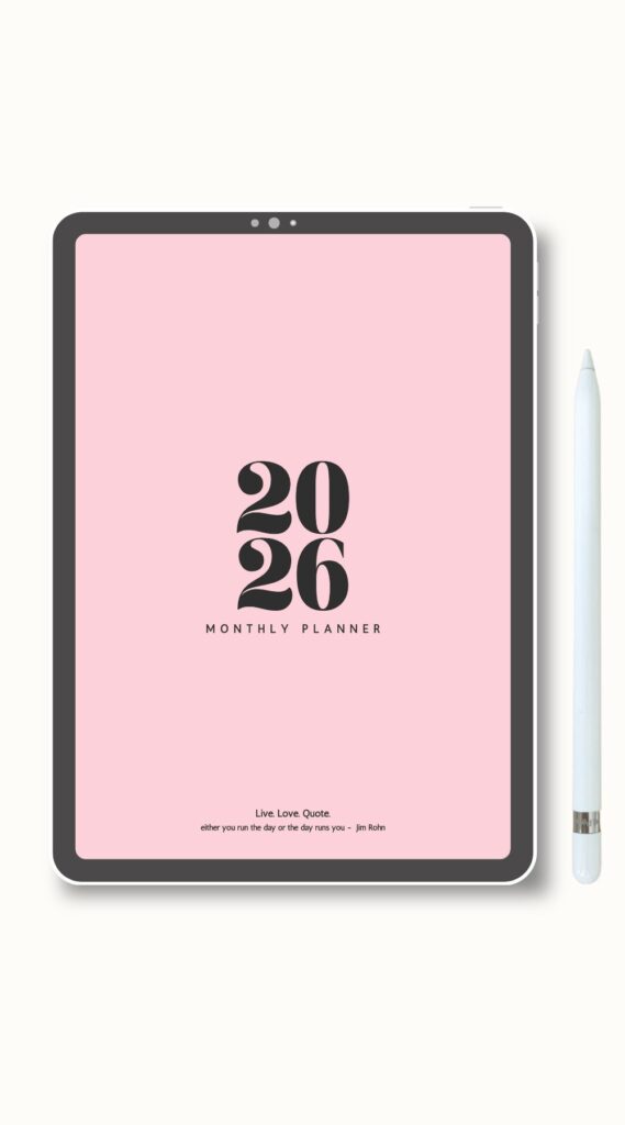 229 Free Monthly 2026 Digital Planner (Soft Pink)