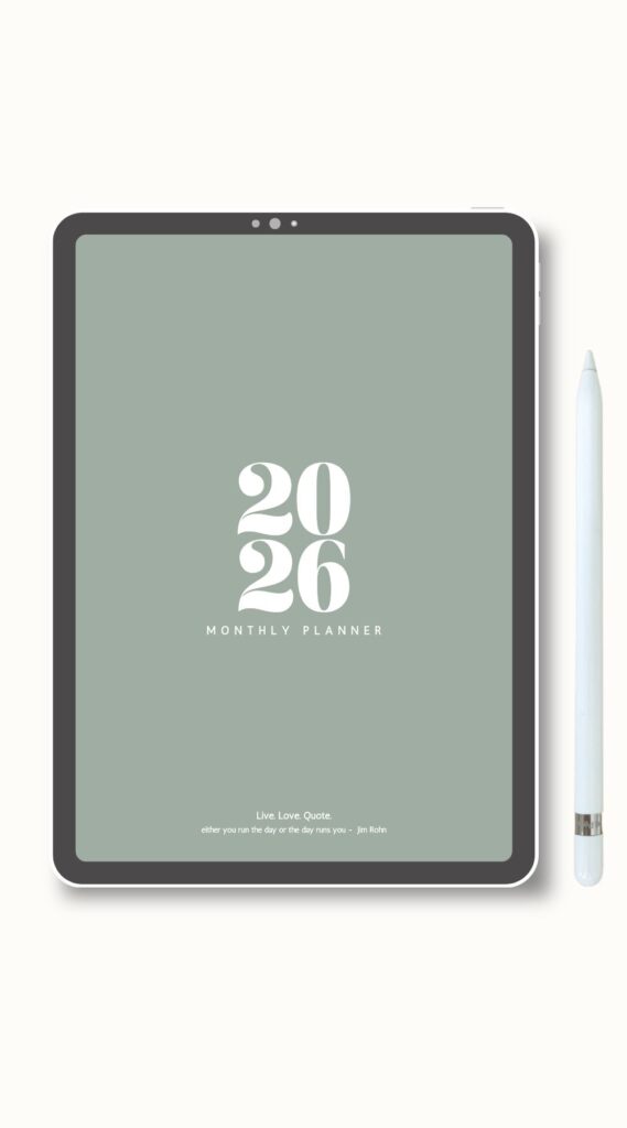 230 2 Free Monthly 2026 Digital Planner (Sage Green)