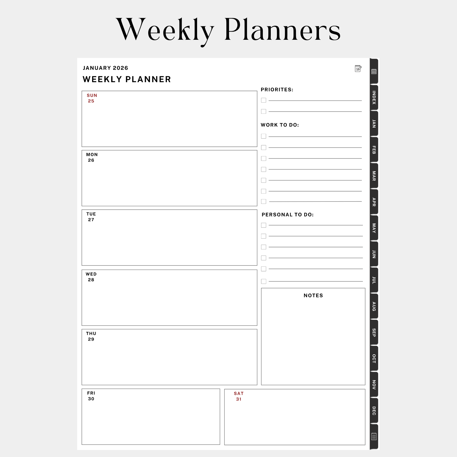 7 6 Free Monthly 2026 Digital Planner (Sage Green)