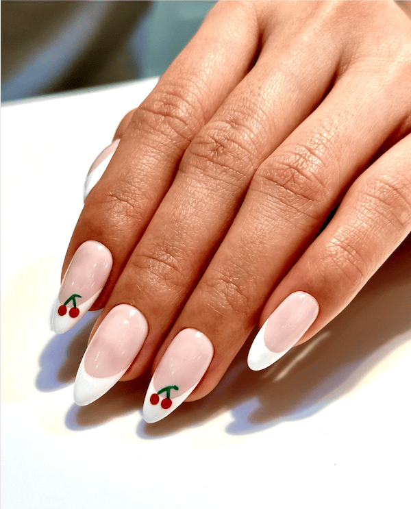 french tip cherry nails ideas to try