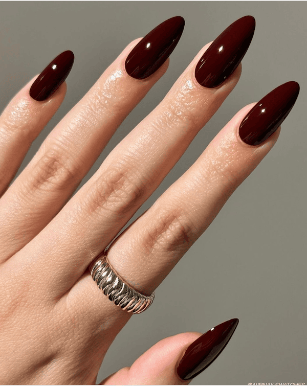 stunning gothic dark cherry nails