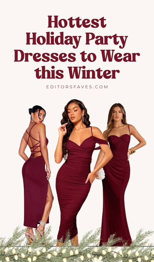 elegant Holiday Party Winter Dresses to Wear this December prom