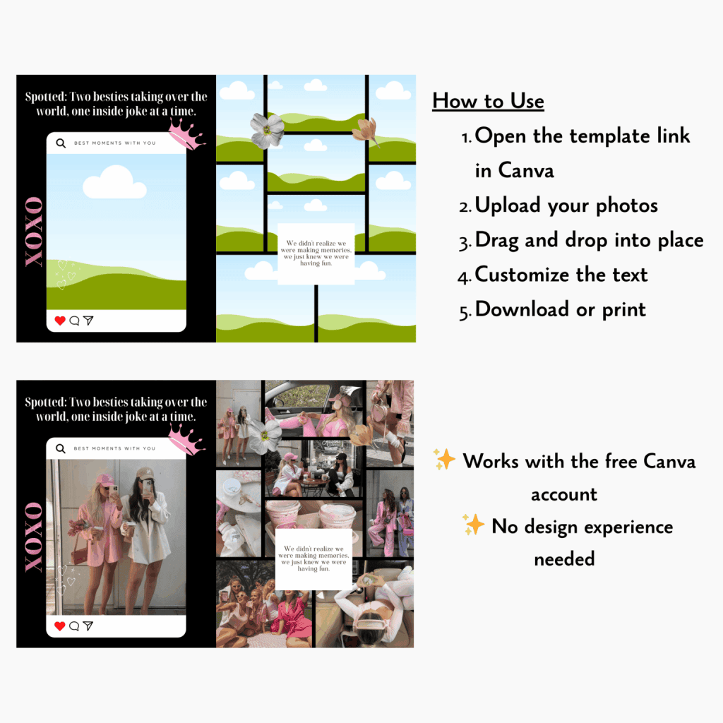 bestie birthday magazine template