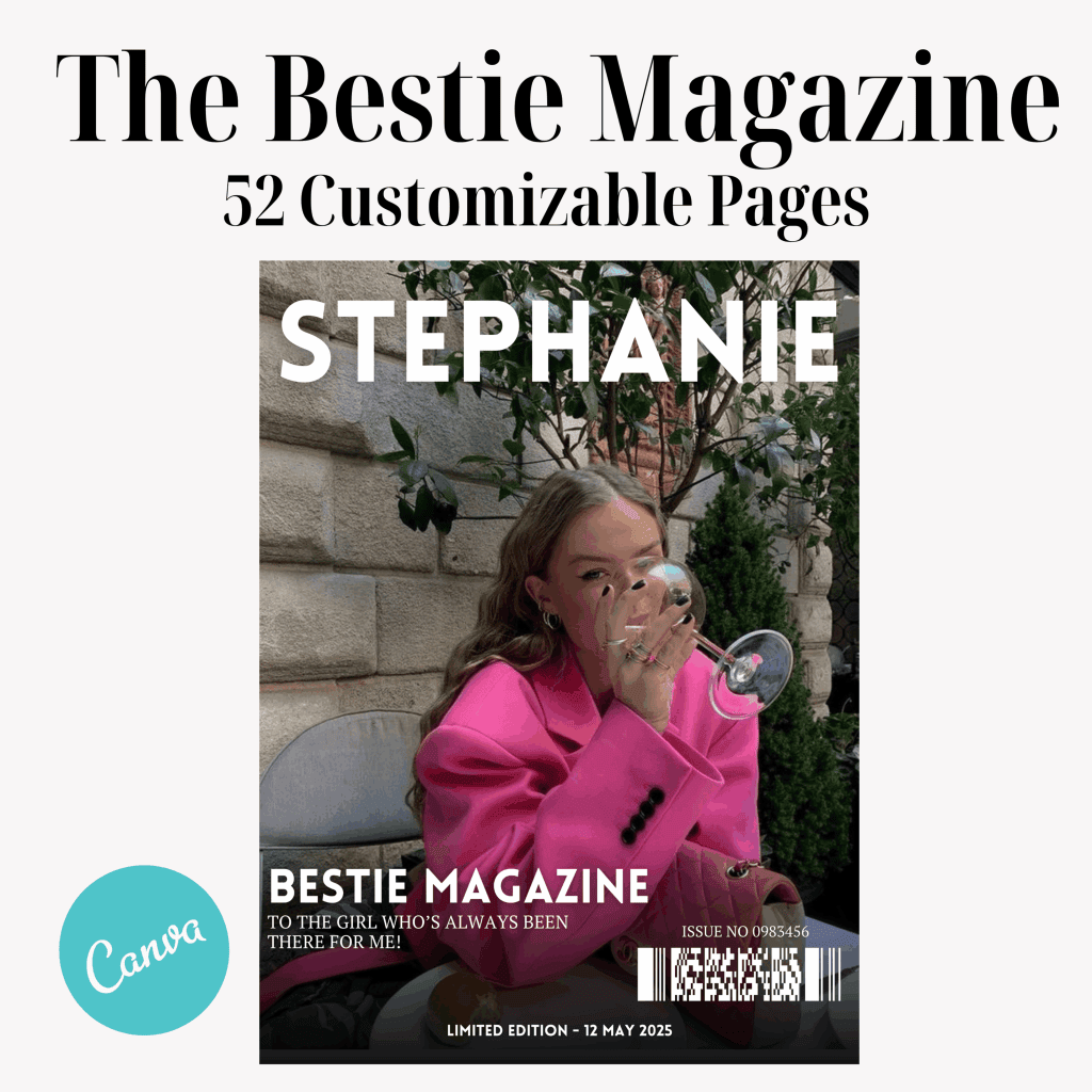 birthday bestie magazine cover template