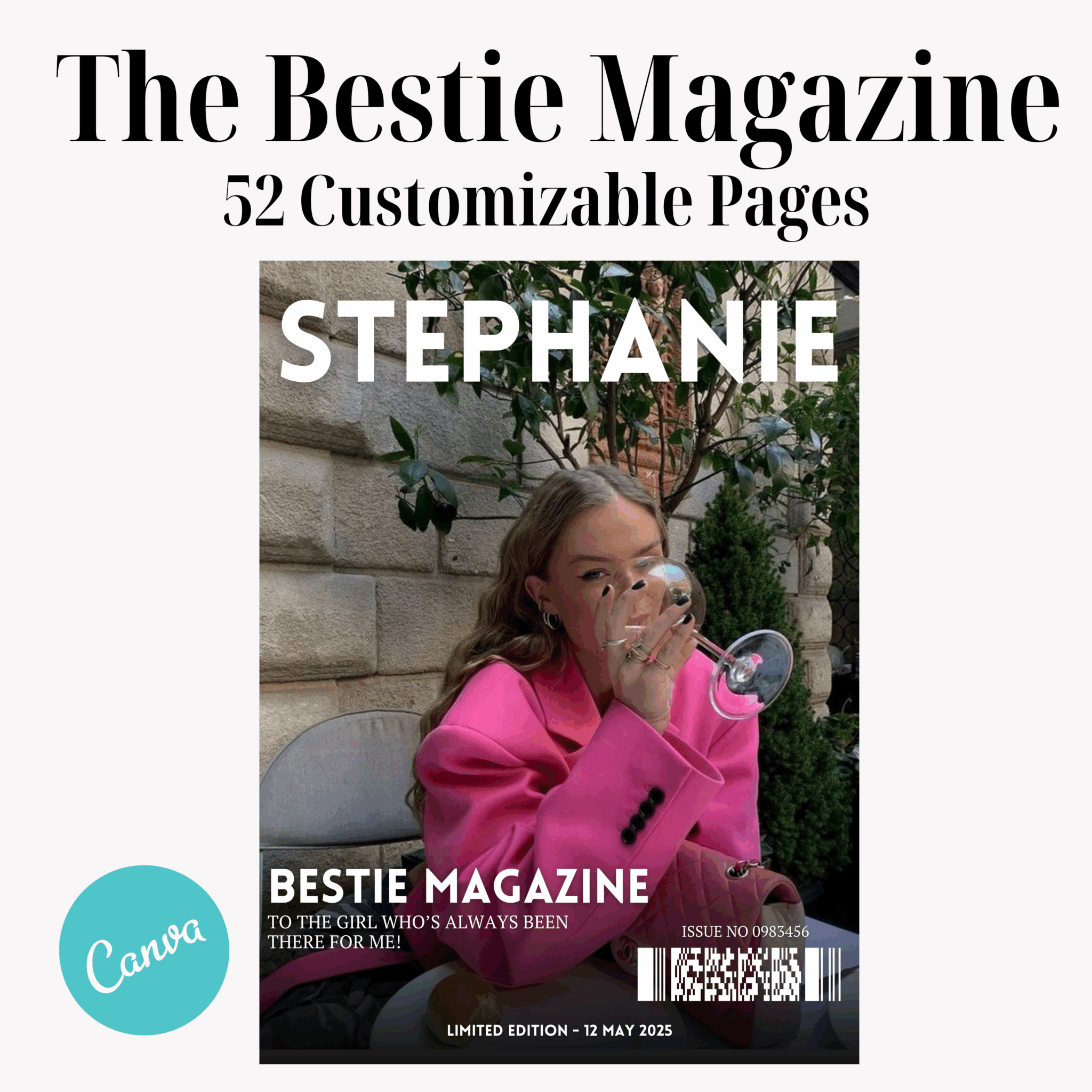 birthday bestie magazine cover template