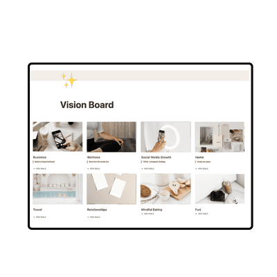 vision board ideas planner